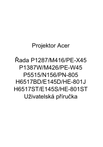 Manuál Acer H6517ST Projektor