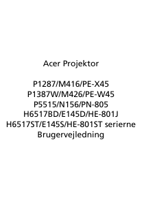 Brugsanvisning Acer H6517ST Projektor