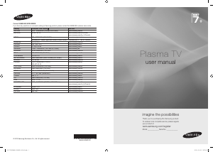 Manual Samsung PS50C7HDR/XEF Plasma Television