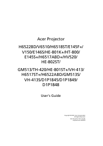 Manual Acer H6522ABD Projector