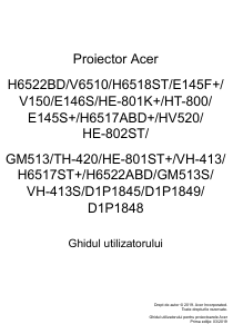 Manual Acer H6522ABD Proiector