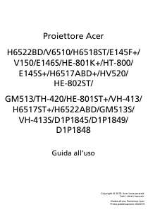 Manuale Acer H6522BD Proiettore