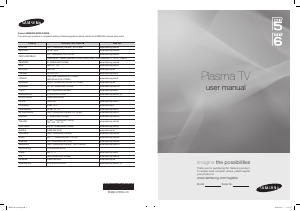 Manual Samsung PS50B560T7P Plasma Television