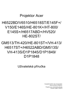 Manuál Acer H6522BD Projektor