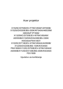 Priručnik Acer H6535i Projektor