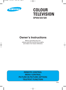 Manual Samsung SP-524JMF Television