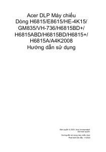 Hướng dẫn sử dụng Acer H6815BD Máy chiếu