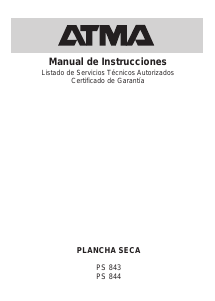 Manual de uso Atma PS 843 Plancha