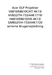 Brugsanvisning Acer HV832 Projektor