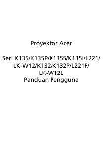 Panduan Acer K135i Proyektor