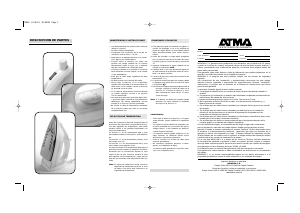 Manual de uso Atma PV 836 Plancha