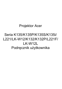 Instrukcja Acer K135i Projektor