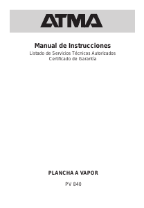 Manual de uso Atma PV 840 Plancha