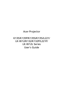 Manual Acer K135i Projector