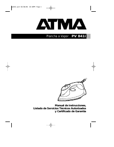 Manual de uso Atma PV 841i Plancha