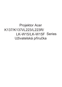 Manuál Acer K137i Projektor