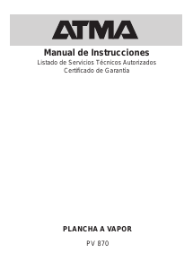 Manual de uso Atma PV 870 Plancha