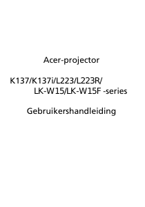Handleiding Acer K137i Beamer