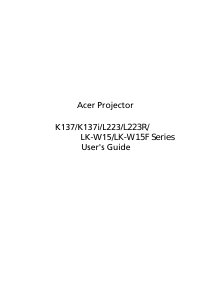 Manual Acer K137i Projector