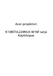 Käyttöohje Acer K138STi Projektori