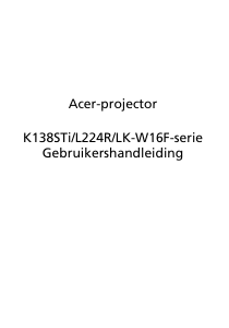 Handleiding Acer K138STi Beamer