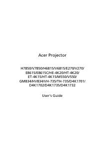 Manual Acer M550BD Projector