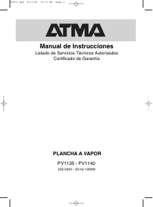 Manual de uso Atma PV 1130 Plancha