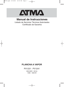 Manual de uso Atma PV 1231 Plancha