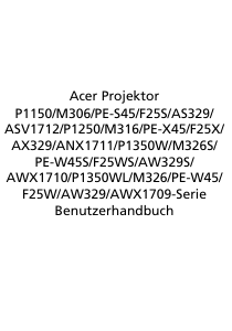 Bedienungsanleitung Acer P1150 Projektor