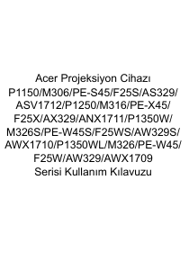 Kullanım kılavuzu Acer P1150 Projektör