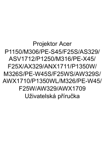 Manuál Acer P1150 Projektor