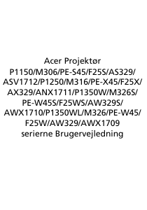 Brugsanvisning Acer P1150 Projektor