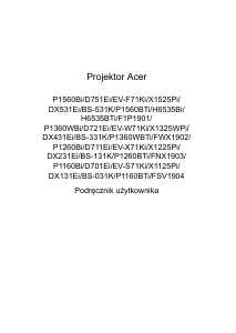 Instrukcja Acer P1160Bi Projektor