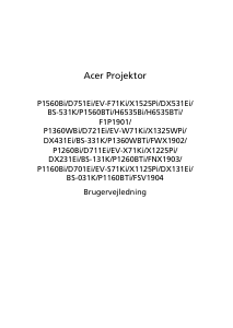 Brugsanvisning Acer P1160Bi Projektor