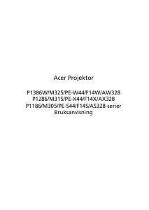 Bruksanvisning Acer P1186 Projektor