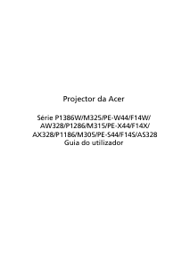 Manual Acer P1186 Projetor