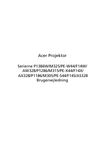 Brugsanvisning Acer P1186 Projektor