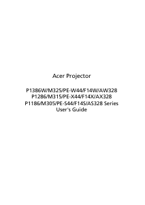 Manual Acer P1186 Projector