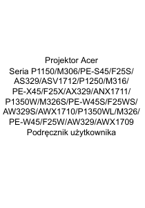 Instrukcja Acer P1250B Projektor
