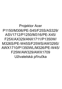 Manuál Acer P1250B Projektor