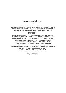 Käyttöohje Acer P1260BTi Projektori