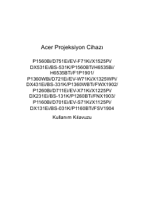 Kullanım kılavuzu Acer P1260BTi Projektör