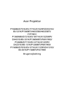 Brugsanvisning Acer P1260BTi Projektor