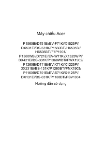 Hướng dẫn sử dụng Acer P1260Bi Máy chiếu