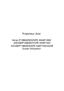 Mode d’emploi Acer P1286 Projecteur