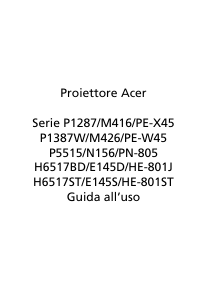 Manuale Acer P1287 Proiettore