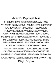 Käyttöohje Acer P1350WB Projektori