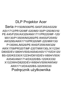 Instrukcja Acer P1350WL Projektor