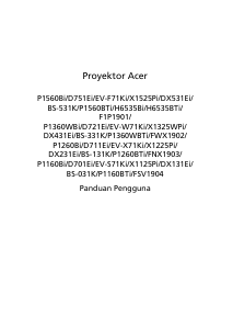 Panduan Acer P1360WBTi Proyektor