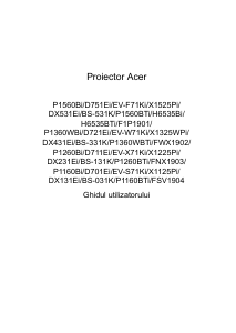 Manual Acer P1360WBTi Proiector